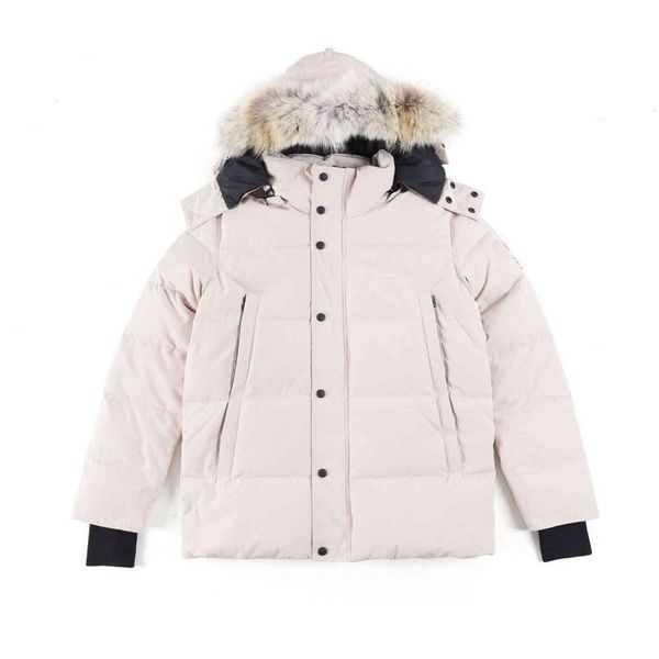 

women's down & parkas winter canada style new 90 white duck couple jacket women men's loose large fur collar embroidered coat warm, Black