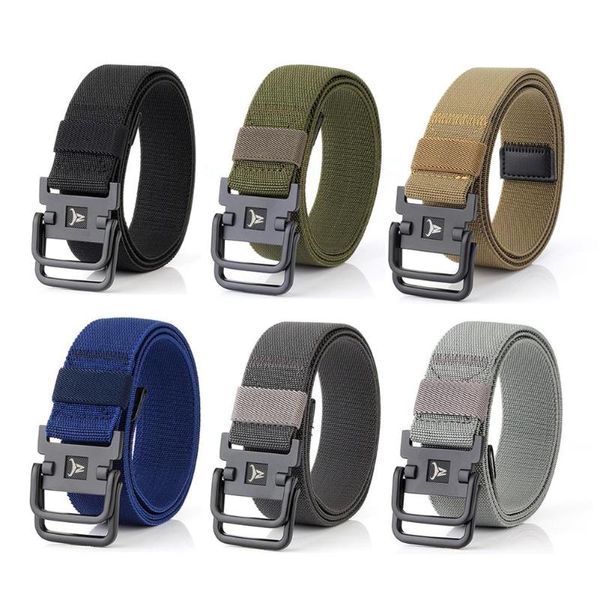 

waist support outdoor strategical army fan double ring buckle nylon elastic stretch strong belt outdoors lumbar battle molle belts, Black;gray