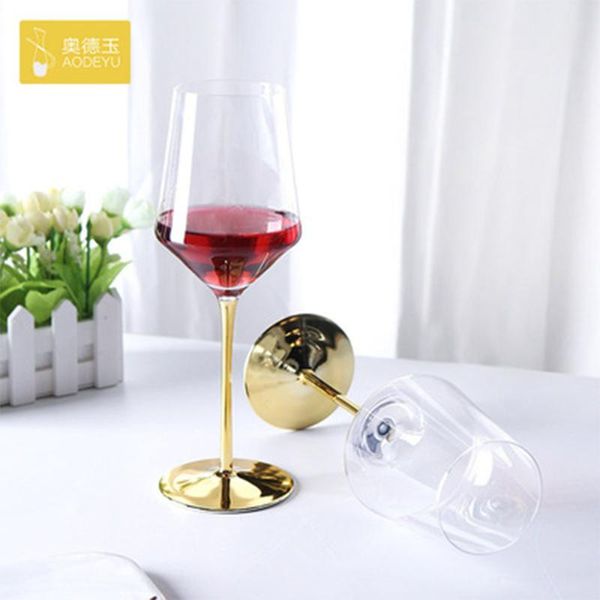 

wine glasses creative crystal glass gold-plated red burgundy goblet champagne