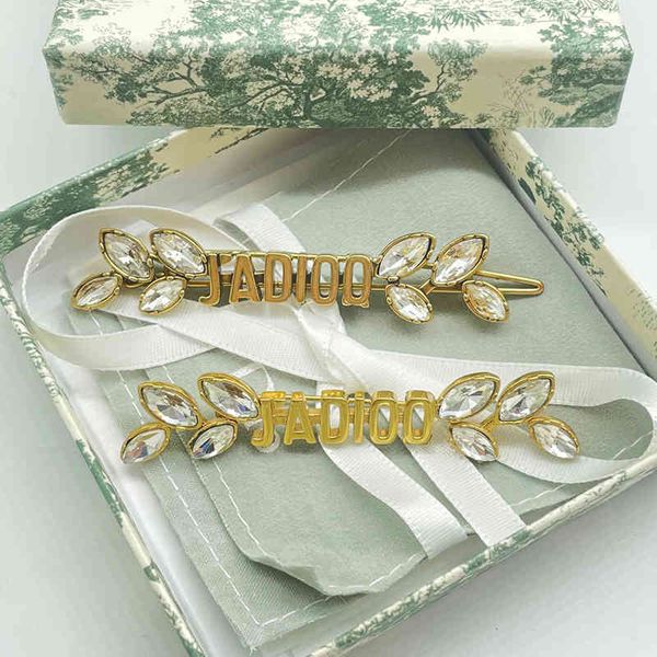 

barrettes hairpin di jia high version horse eye drill brooch brass gold plated d ja letter rhinestone net red female, Golden;silver