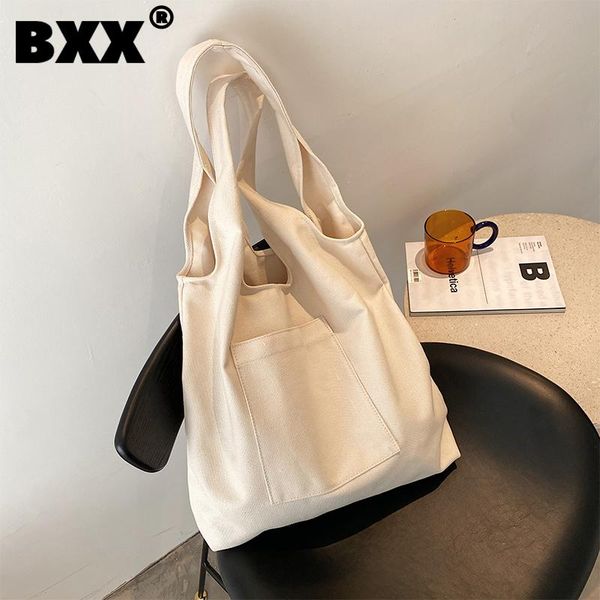 

[bxx] ladies vintage black simple canvas bags women 2021 fashion shoulder hand bag lady trend handbags purses cb761 cross body
