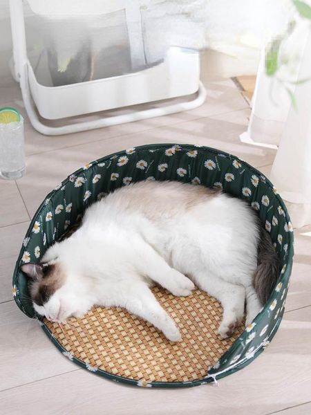 

cat beds & furniture indoor cute bed unique comfortable cartoon breathable house round summer gatos accesorios cats products ei50mw
