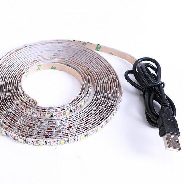 

2m 3m 4m 5m usb cable power led strip light lamp smd 3528 christmas desk decor tape for tv background lighting strips