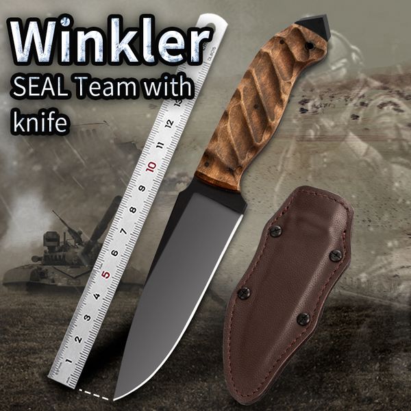 

Hot Fixed Blade Knit Stone Wash 80CRv2 Blade Black Indian Maple Hand Carved Handle Hunt Camp Survival Tactico Straight Knit Outdoor Tool