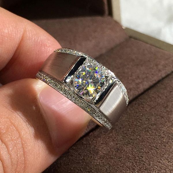 

wedding rings caoshi creative mosaic design for male fashion luxury shiny crystal jewelry engagement ceremony men's finger-ring, Slivery;golden