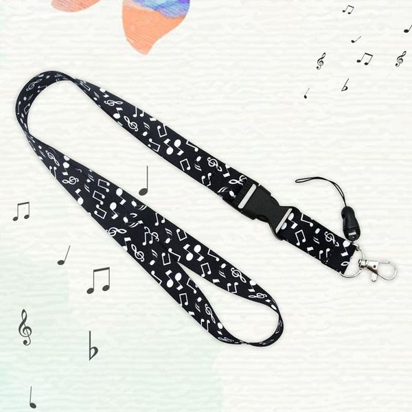 

cell phone straps & charms music notes lanyard keychain lanyards for keys badge id mobile rope neck accessories gifts