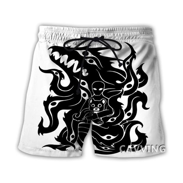 

men's shorts cavving 3d printed scp foundation summer beach streetwear quick dry casual sweat for women/men 01, White;black