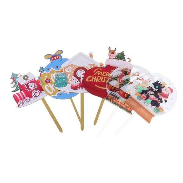 

other festive & party supplies 6pcs cake ers adorable christmas theme ornaments (assorted color)