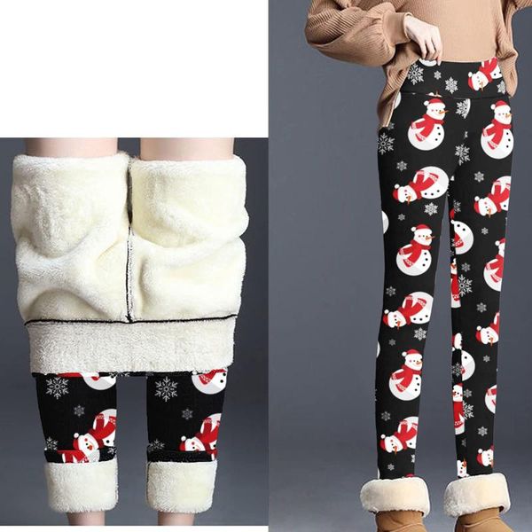 

women's pants & capris winter high waist 12%spandex warm skinny thick velvet fleece girl leggings women trousers for, Black;white