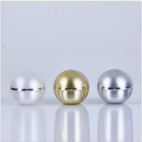 

15g gold/pearl white acrylic ball shape cream jar plastic for eye cream/day //moisturizer/gel cosmetic packing storage bottles & jars