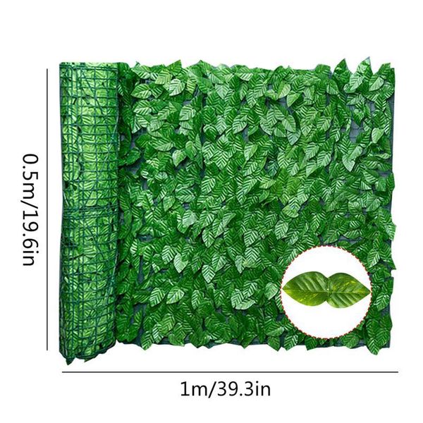 

artificial leaf screening roll grass mat uv fade protected privacy hedging wall landscaping garden fence balcony screen lawn decorative flow