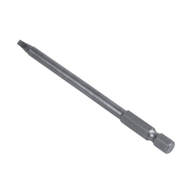 

1/4 inch hex shank 6mm dia shaft 100mm long square screwdriver bit gray hand tools