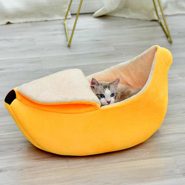 

cat beds & furniture banana plus velvet pet and dog mattress house removable washable kennel puppy cushion warm portable supplies