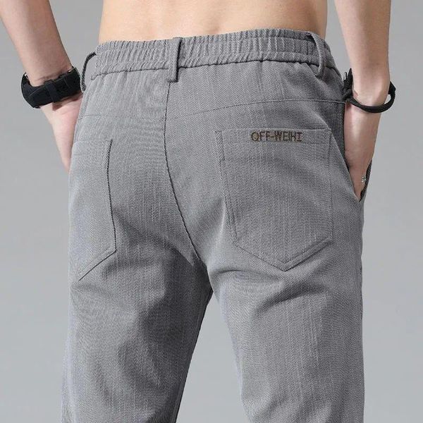 

men's pants jeans, straight long pants, ultra-thin korean version of the trend slim spring and autumn casual 2021, Black