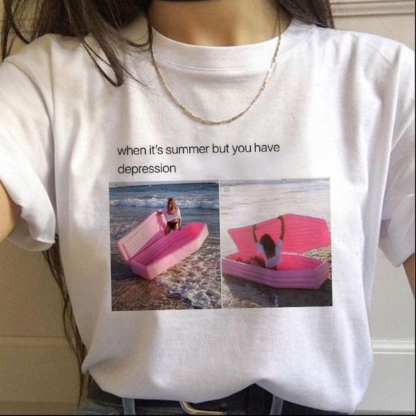 

summer womens t shirts fashion harajuku tees women cute funny print shirt 90s girls casual vintage clothes, White