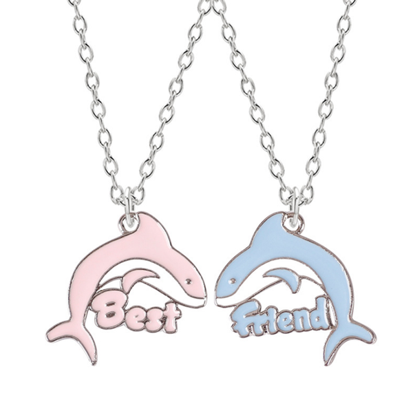 

pendant necklaces 2021 women bff friendship necklace jewelry cute animal little dolphin friend classmate birthday gift, Silver