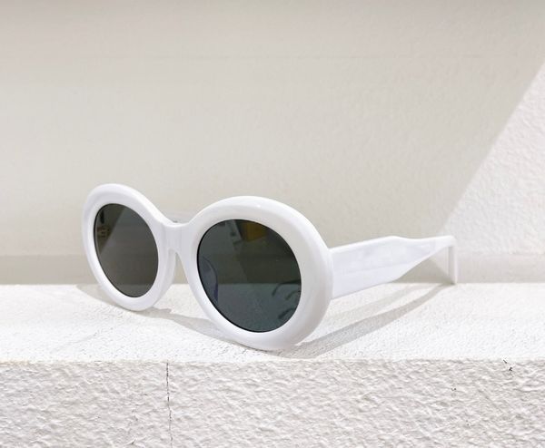 

white grey oval sunglasses for women sun glasses lunettes de soleil with box, White;black