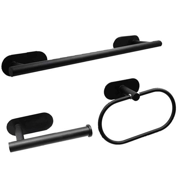

bathroom hardware accessories set 3-piece includes towel ring and toilet paper holder hand racks