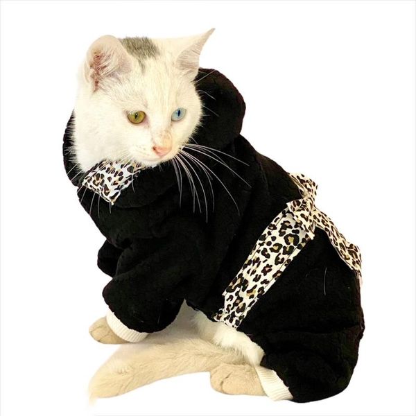 

black leopard cat jumpsuit, overall, fashion, dress, clothes, pet clothes costumes