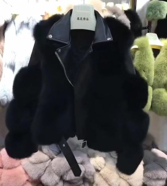 

women's fur & faux women real ladies jacket vhox, Black