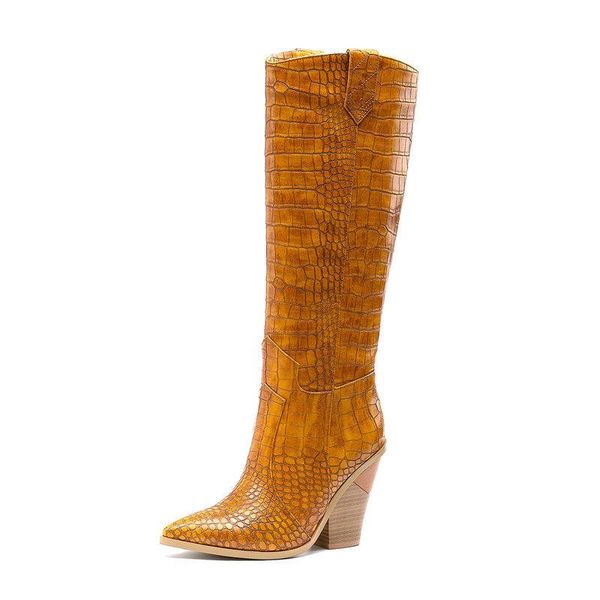 

dress shoes women's in europe and the wedge big size boots runway fashion female knee high, Black