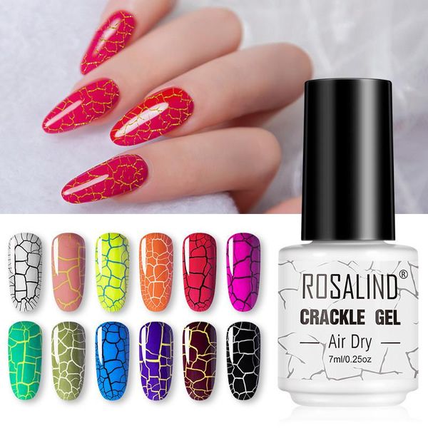 

nail gel 12colors crackle art polish hybrid lacquer base primer of set for manicure uv led semi permanent coat, Red;pink