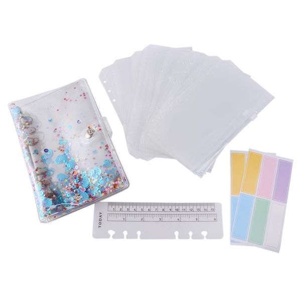 

gift wrap a6 binder and 12 transparent envelopes, budget with cash envelope for budgeting shell