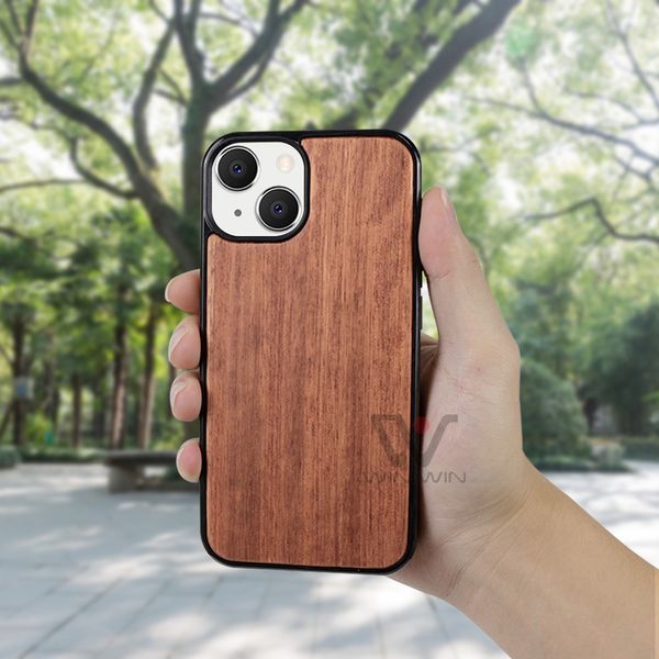 Neueste kundengerechte Gravur leerer Holztelefonfälle für iphone 11 12 x xs max XR 13 Serie Abdeckung Natur Holzgehäuse rutschfeste langlebige großhandel