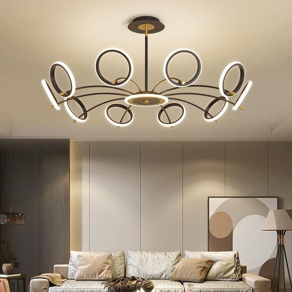 

pendant lamps modern nordic led chandelier round ring lamp living room decoration bedroom dining sets hall indoor lighting