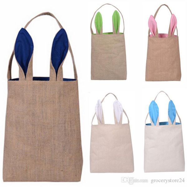 

christmas decorations cotton linen canvas easter egg bag ear shopping tote kids children jute cloth gift bags handbag festive s