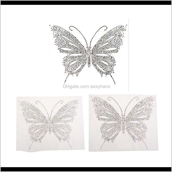 

sewing notions tools apparel drop delivery 2021 2pcsset butterfly crystal christmas festive iron on motif fix applique y5fj9, Black