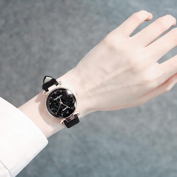 

wristwatches simple trendy college style small fresh cherry blossom girls watch, Slivery;brown