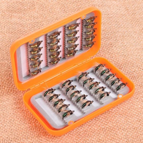 

fishing hooks 40pcs lure artificial insect bait dry lures soft sea bass trout kit