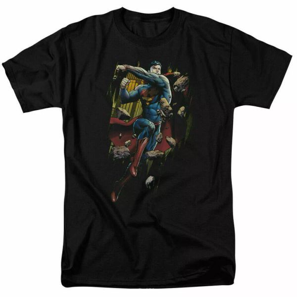 

superman flying determination t shirt licensed comic book movie tee black, White;black