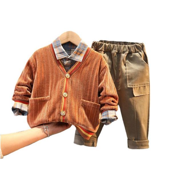 

clothing sets spring children clothes baby girls cotton jacket shirt pants 3pcs/sets autumn kids infant toddler casual tracksuit, White