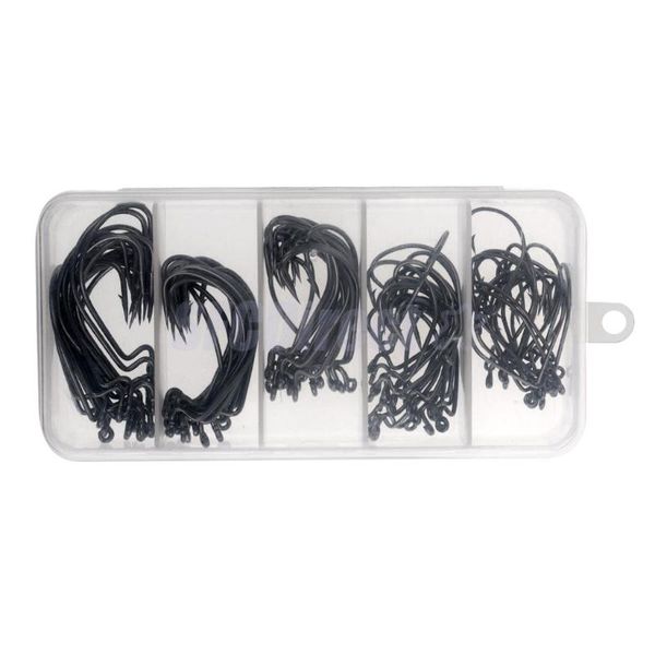 

100pcs fishing hooks wide belly crank soft lure multiple sizes