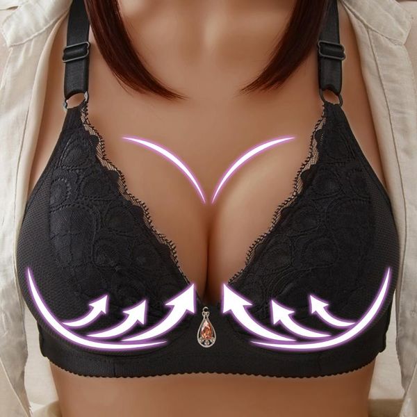 

bras plus size for women lace embroidery bra no wire lingerie womens underwear seamless big, Red;black