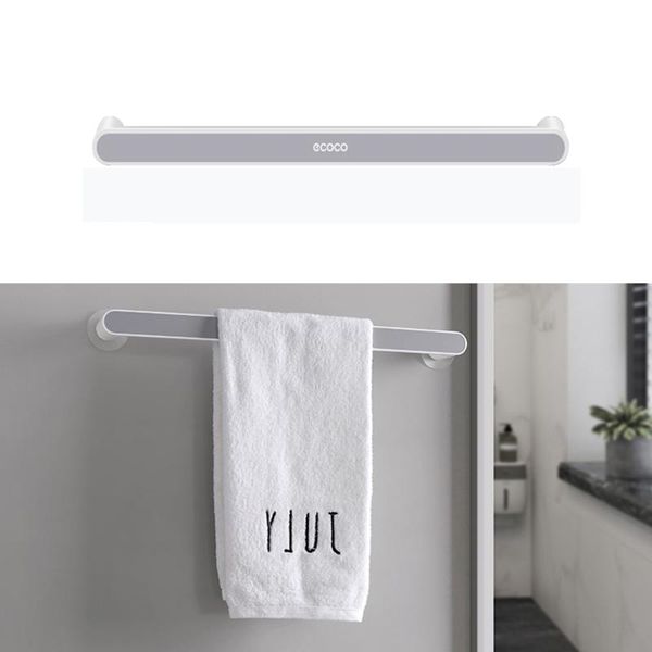 

towel racks holder bathroom self-adhesive hanger rack grey black wall hanging rail bar organizer storage shelf