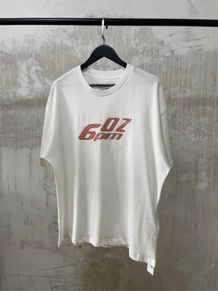 

men's t-shirts bling diamond 6pmseason 6pm t-shirt men women 1:1 -quality t shirt tee short sleeve, White;black