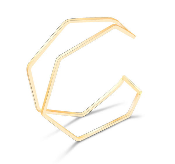 

bangle women bracelets trendy exquisite creative polygonal hollow 316l stainless steel on hand fashion jewelry, Black