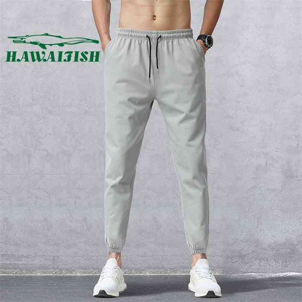 

men's sports pants summer tie feet trousers youth loose brand sweatpants men clothing man 210715, Black
