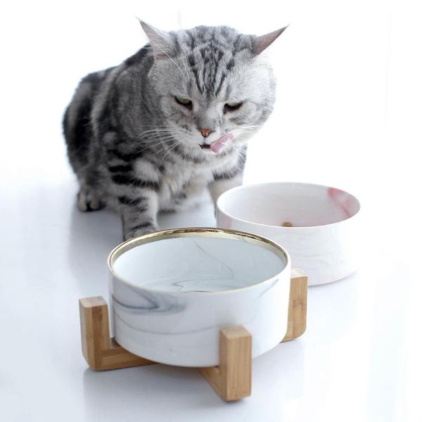 

cat bowls & feeders pet dog ceramic food drinking feeder bowl marble