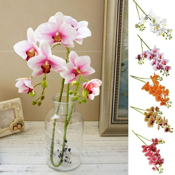 

decorative flowers & wreaths 1pc artificial flower real touch latex 2 branch butterfly orchid pograph prop wedding home florals decoration