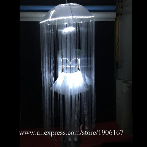 

party decoration nightclub bar led light bikini dance team suit luminous jellyfish umbrella lady illuminated ballroom costumes
