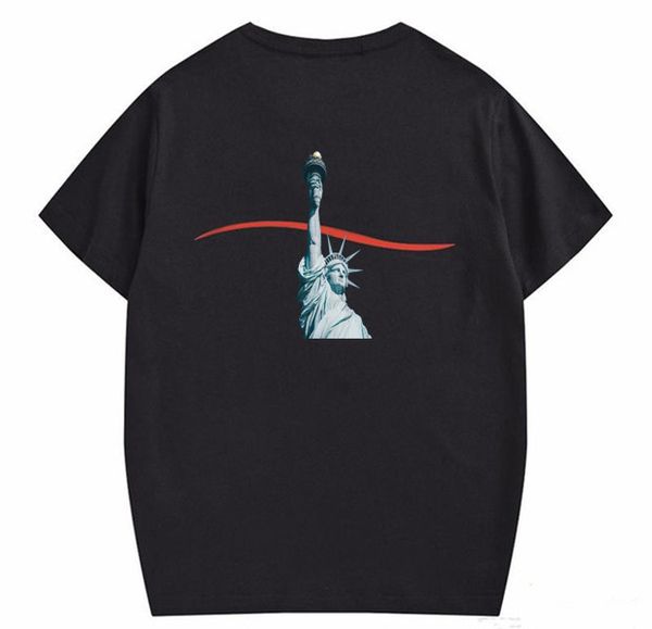 

women's men's t-shirts designer short summer fashion casual with brand letter embroidery statue of liberty print clothing, White;black