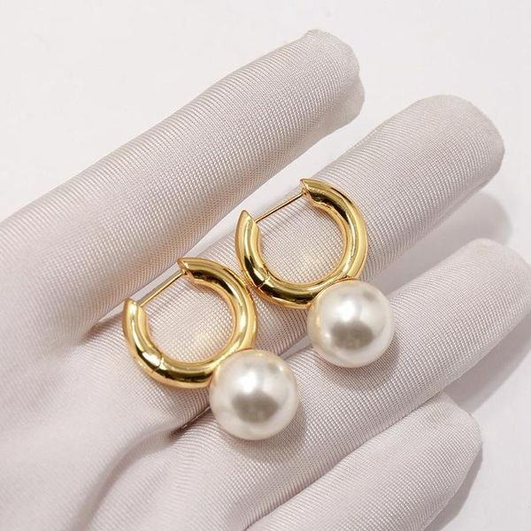 

dangle & chandelier fashion simulated pearl tassel drop earring no zircon yellow gold cuff earrings brand design women wedding party jewelry, Silver