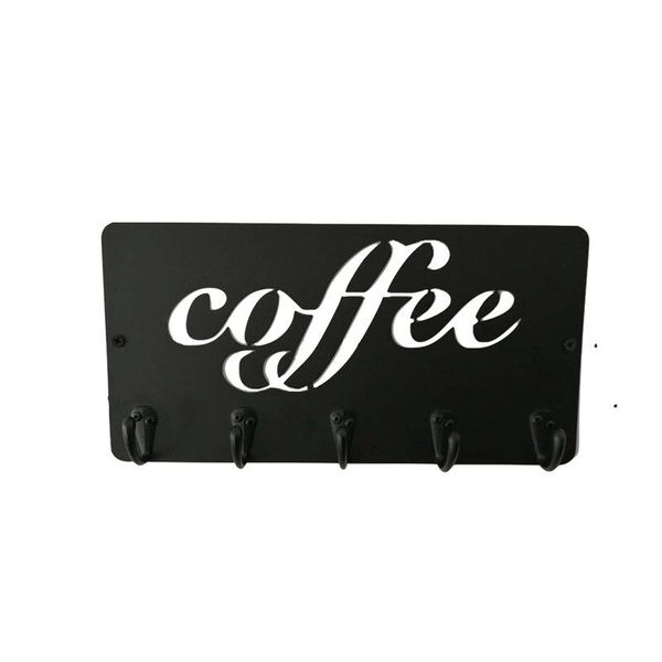 

coffee mug holder,mug rack wall mounted with sign, cup hangers for kitchen organizer,coffee nook decor hooks & rails