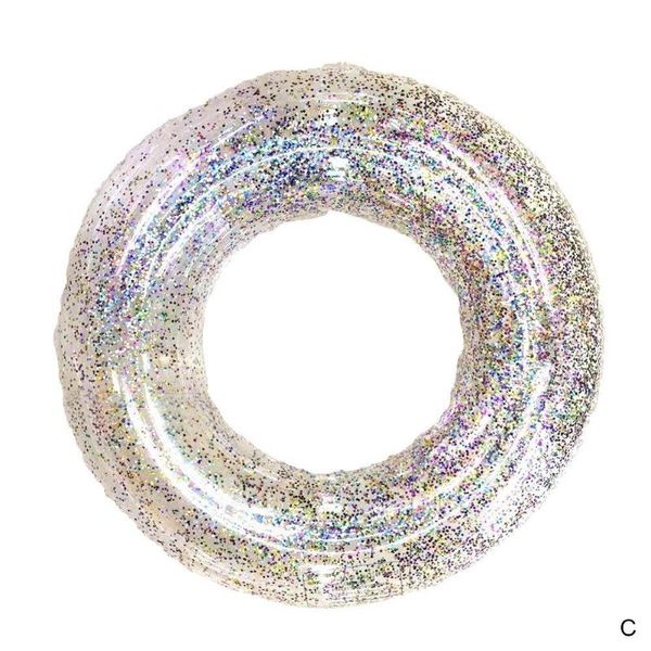 

life vest & buoy colorful glitter pool foats swimming ring for children inflatable tube giant float boys girl water fun toy 70/80/90cm