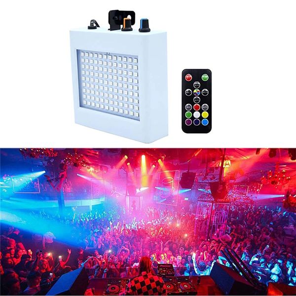 108 LED-Bühnenlicht gemischter blinkender Laser-Beleuchtung Remote-Sound aktivierte Disco-Lampen Festival-Partys Lichter Hochzeit KTV-Blitzlampe
