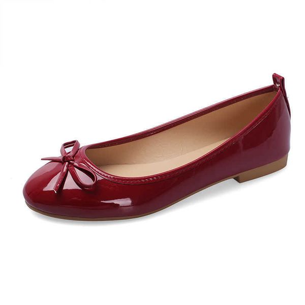 

2021 women's flat shoes light and comfortable casual dress shoesstudent fashion design with bow, Black
